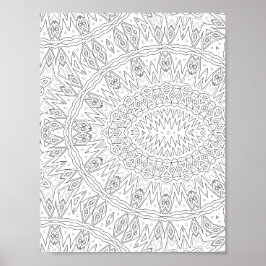 Strahlendes Stammes-Sonnen-Ausbruch-Mandala-Muster Poster
