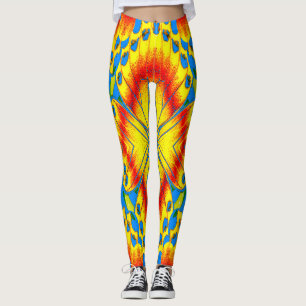 Strahlendes tropisches Blüten-Kaleidoskop Leggings