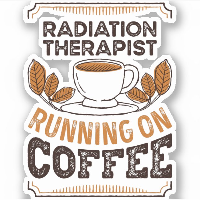 Strahlentherapeut, der auf Coffein Gif läuft Aufkleber (Vorderseite)