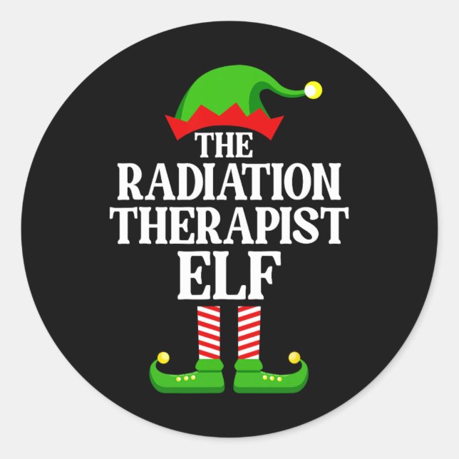 Strahlentherapeut Elf Familie Matching Group Chri Runder Aufkleber (Vorderseite)