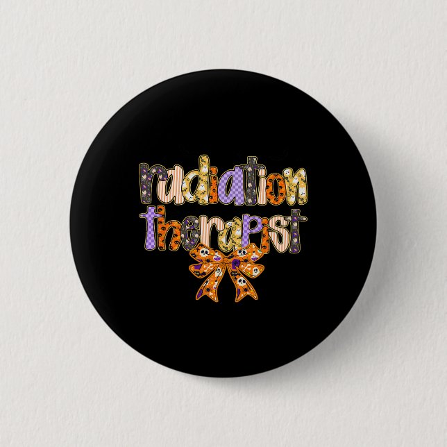 Strahlentherapeut Halloween Coquette Pumpkin Krass Button (Vorderseite)