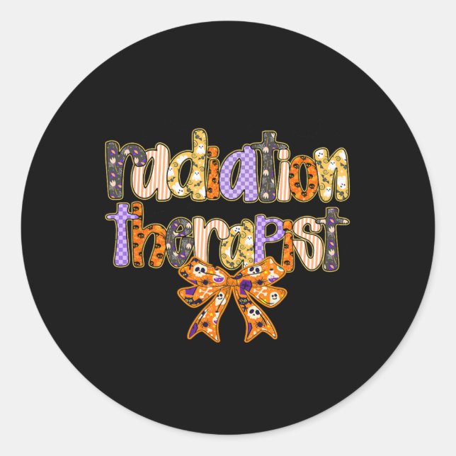 Strahlentherapeut Halloween Coquette Pumpkin Krass Runder Aufkleber (Vorderseite)