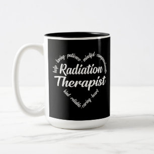 Strahlentherapeut HerzWord Cloud Zweifarbige Tasse