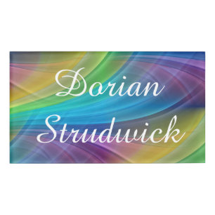 Strahln-Wellen mehrfarbiges I + Ihr Name Namenschild