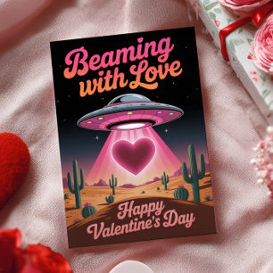 Strahlt vor Liebe Retro Frohen Valentinstag Feiertagskarte