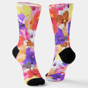 "Strahlung im Blut: Hibiskus in verkettetem Glas Socken
