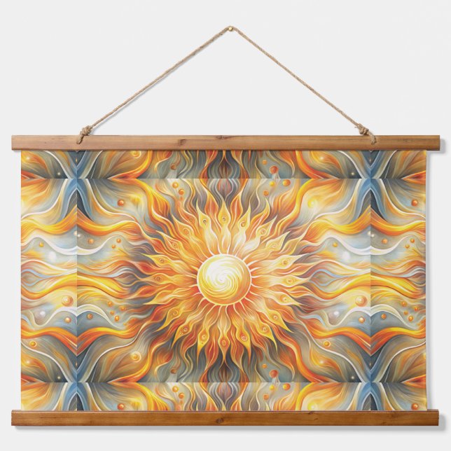 Strahlung positiver Energie Wandteppich Mit Holzrahmen (Vorne)