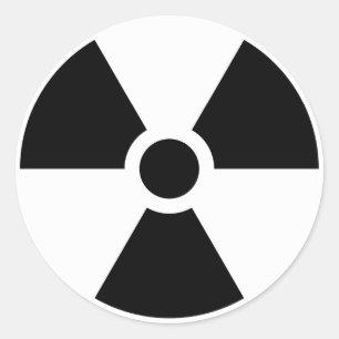 Strahlungs-Klee-Zeichen-Symbol-Warnzeichen-Symbol Runder Aufkleber