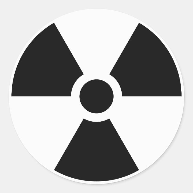Strahlungs-Klee-Zeichen-Symbol-Warnzeichen-Symbol Runder Aufkleber (Vorderseite)