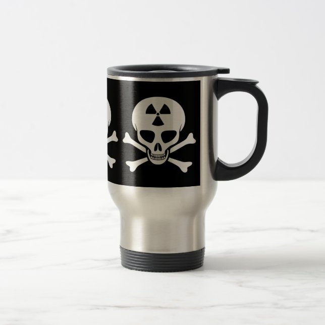 Strahlungs-Schädel u. Knochen-Tasse Reisebecher (Rechts)