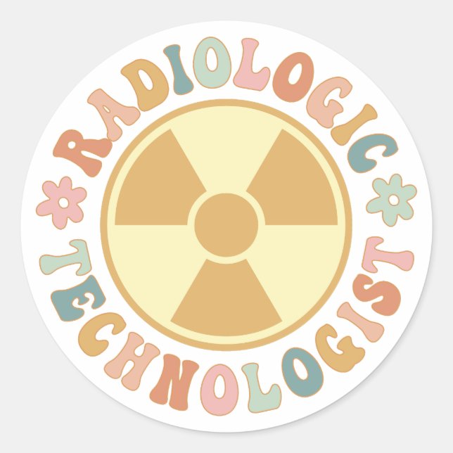 Strahlungssymbol, Radiologiker Runder Aufkleber (Vorderseite)