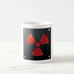 Strahlungswarnsymbol Industrielles Metallschild Kaffeetasse