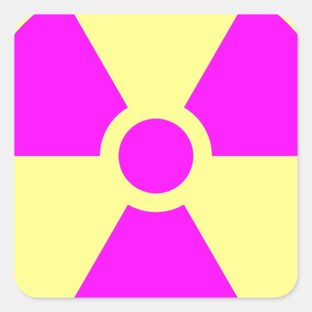 Strahlungswarnsymbol Quadratischer Aufkleber (Vorderseite)