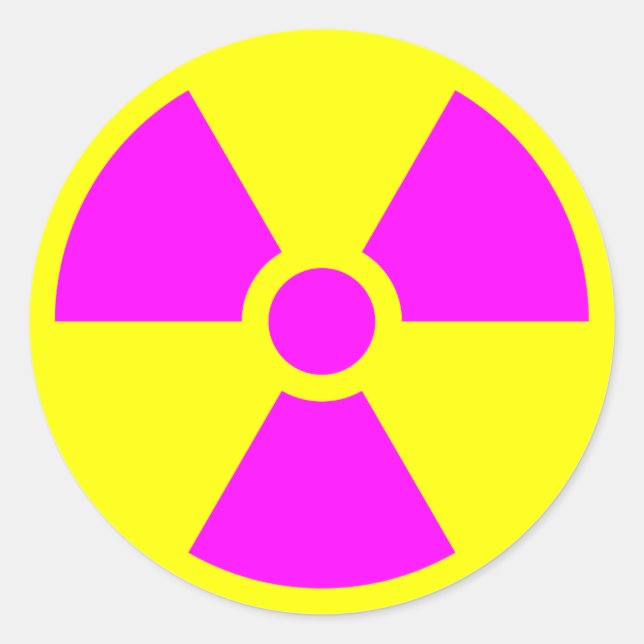Strahlungswarnsymbol Runder Aufkleber (Vorderseite)