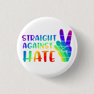 Straight against Hate - LGBTQ+ Alleinstolz Button