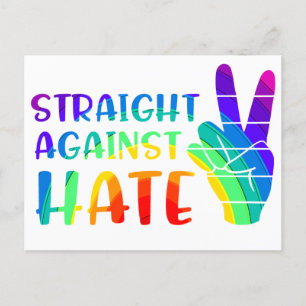 Straight against Hate - LGBTQ+ Alleinstolz Postkarte