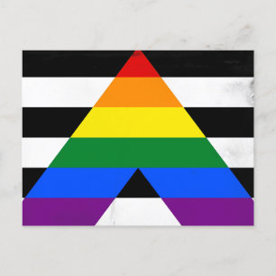 Straight Ally Flagge Feiertagspostkarte