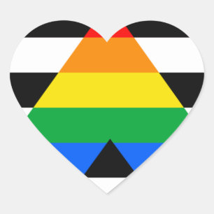 Straight-Ally-Flagge Herz-Aufkleber