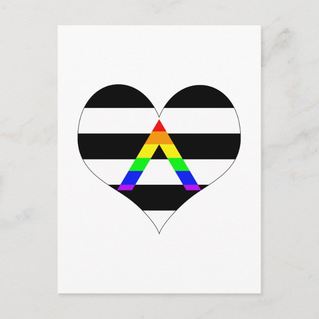 Straight Ally Heart Postkarte (Vorderseite)