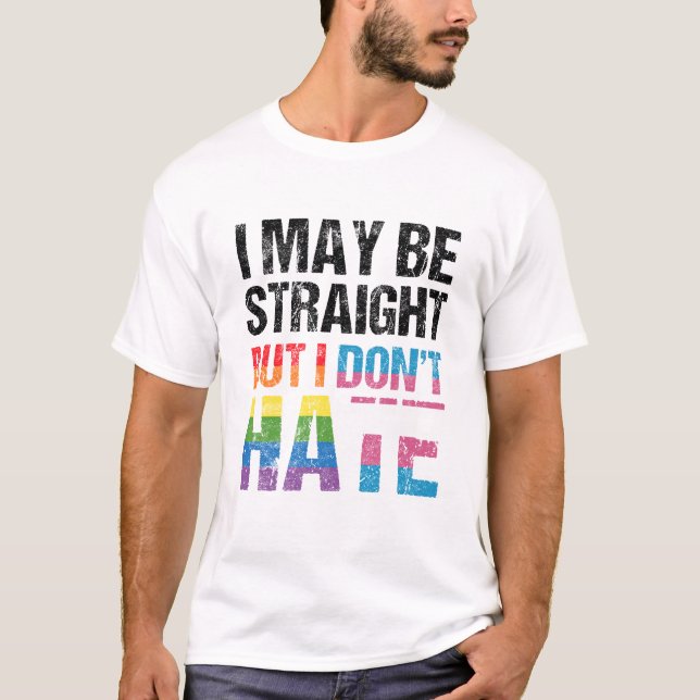 Straight Ally Pride Monat Geschenke Regenbogentran T-Shirt (Vorderseite)