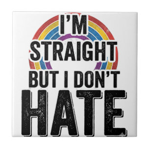 Straight Ally Regenbogen Vintage-Typografie-Shirt_ Fliese