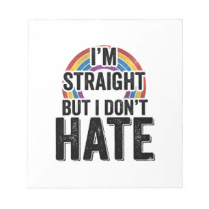 Straight Ally Regenbogen Vintage-Typografie-Shirt_ Notizblock