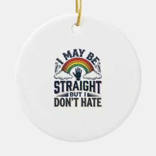 Straight Ally Stolz Regenbogen Vintage Vektor Desi Keramik Ornament