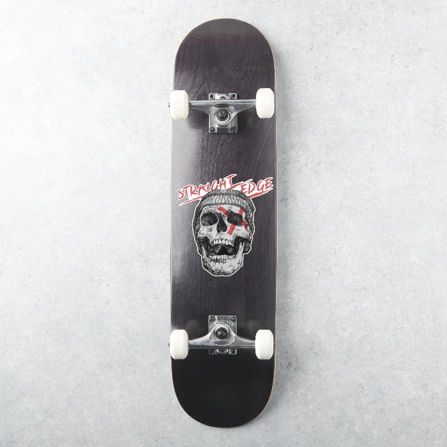 Straight Edge Skull Aufkleber (Skateboard)