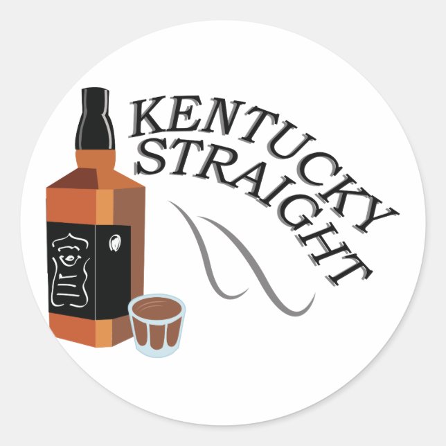 Straight Kentucky Runder Aufkleber (Vorderseite)