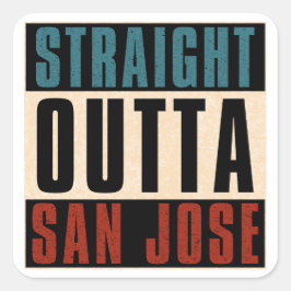 Straight Outight San Jose California CA USA Quadratischer Aufkleber
