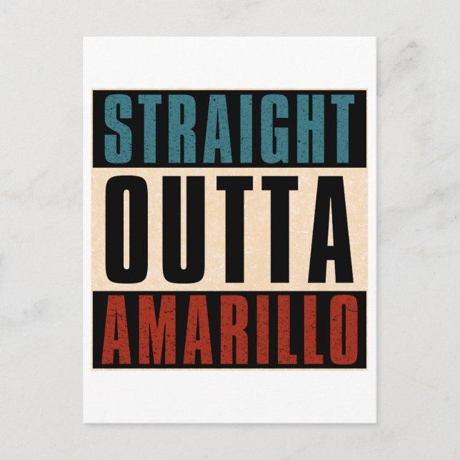 Straight Outta Amarillo Texas TX Postkarte (Vorderseite)
