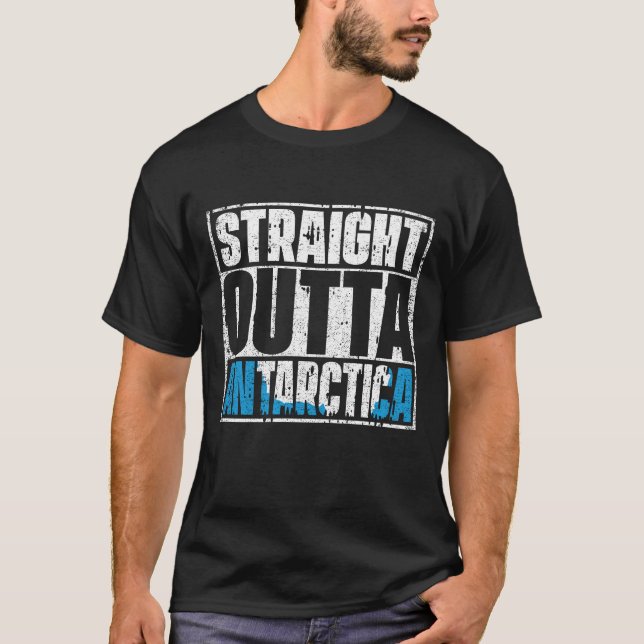 Straight Outta Antarktis Flag T-Shirt (Vorderseite)