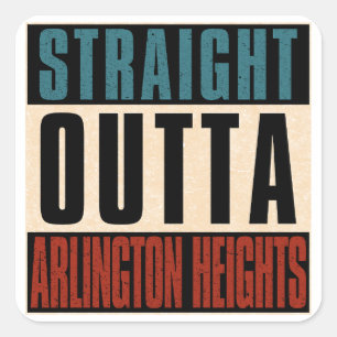Straight Outta Arlington Heights Illinois IL Quadratischer Aufkleber