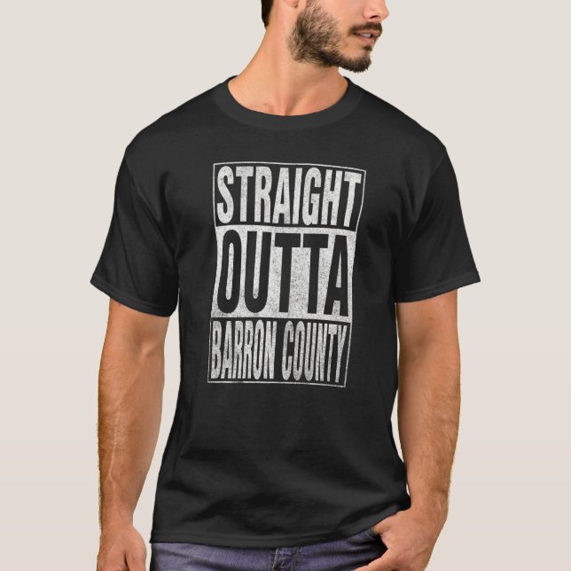 STRAIGHT OUTTA BARRON LANDKREIS Cool Zuhause Quote T-Shirt (Vorderseite)