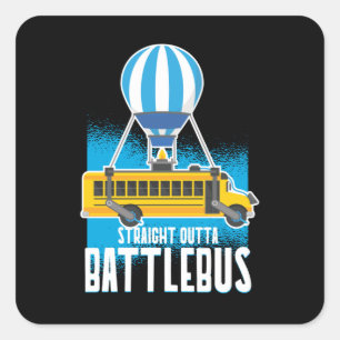 Straight Outta Battlebus Parody Quadratischer Aufkleber