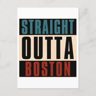 Straight Outta Boston Massachusetts MA USA Feiertagspostkarte