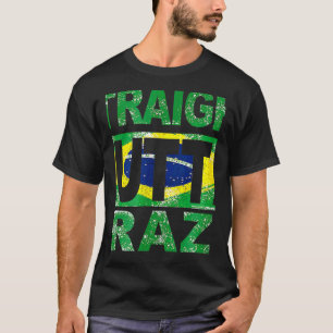 Straight Outta Brasilien Flag Farben stören. T-Shirt