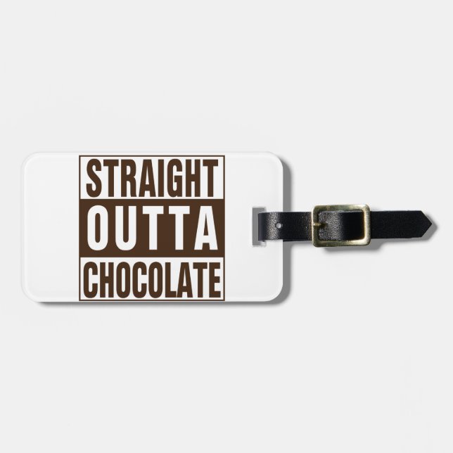 Straight Outta Brown Chocolate Gepäckanhänger (Vorderseite horizontal)