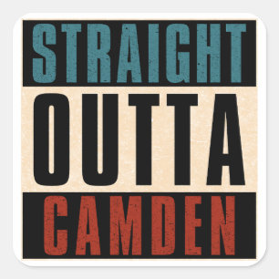 Straight Outta Camden New Jersey NJ Quadratischer Aufkleber