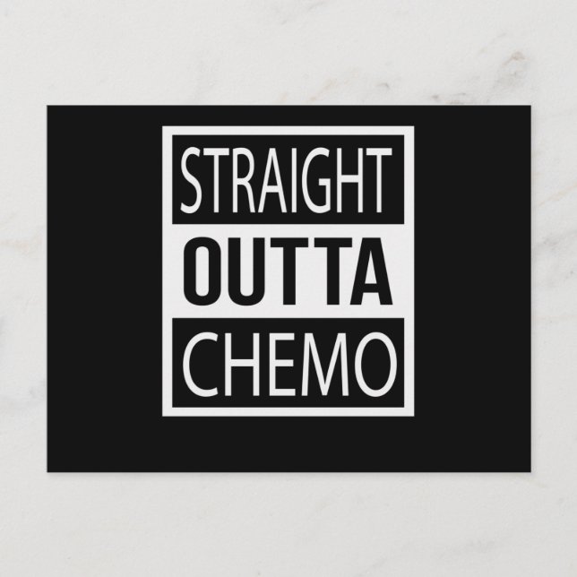 Straight Outta Chemo Funny Battle Cancer Gift Einladungspostkarte (Vorderseite)