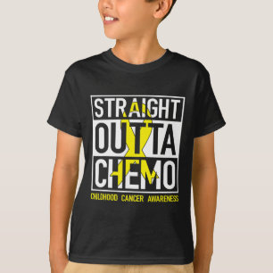 Straight Outta Chemo Gold Ribbon Kinderkrebs T-Shirt