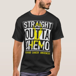 Straight Outta Chemo Gold Ribbon Kinderkrebs T-Shirt