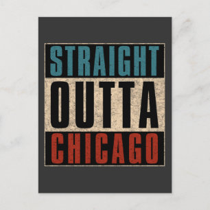 Straight Outta Chicago Illinois IL USA Postkarte