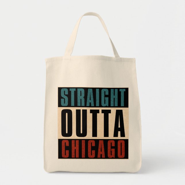Straight Outta Chicago Illinois IL USA Tragetasche (Vorne)
