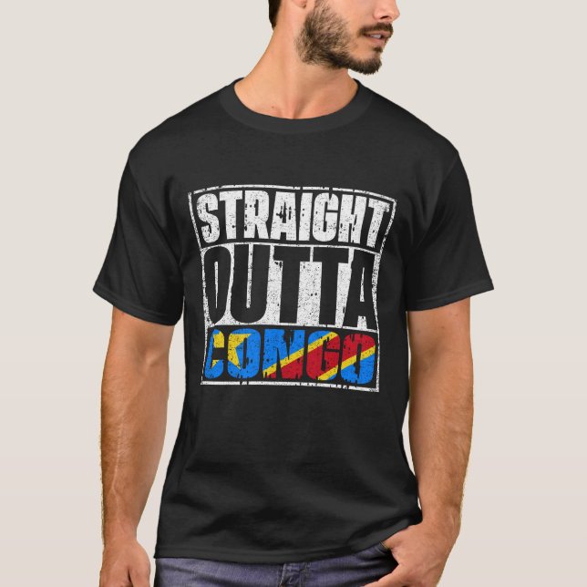 Straight Outta Congo Flag T-Shirt (Vorderseite)