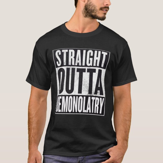 Straight Outta Demonolatry Occult Graphic T-Shirt (Vorderseite)