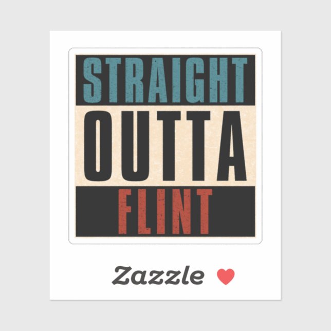 Straight Outta Flint Michigan MI Aufkleber (Blatt)