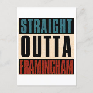Straight Outta Framingham Massachusetts MA Postkarte