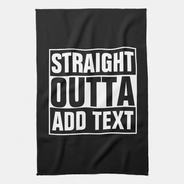 STRAIGHT OUTTA - Fügen Sie Ihren Text hier hinzu/e Handtuch (Vertikal)