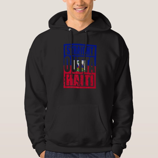 Straight Outta Haiti Retro Haiti Hoodie (Vorderseite)